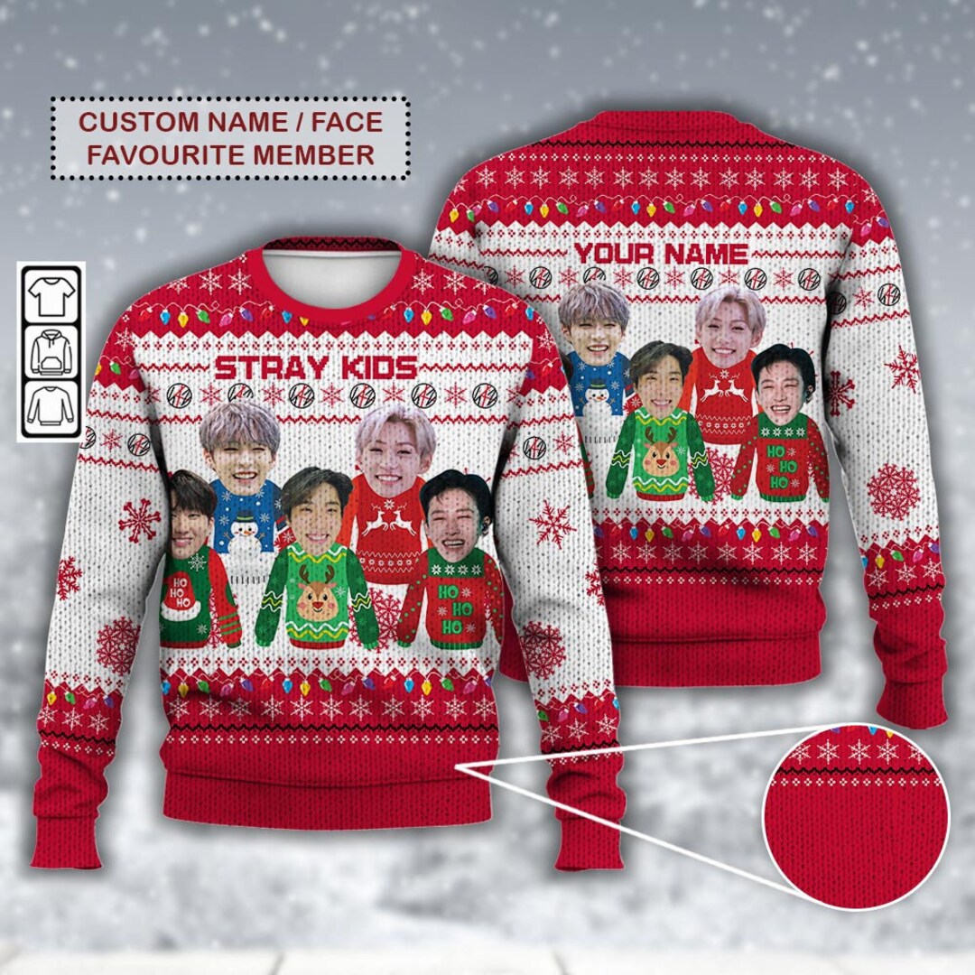 Custom Name Stray Kids New Jersey Christmas Ugly Sweater Kpop Etsy