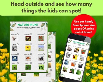 Nature Scavenger Hunt Kids Activity | Printable Digital Download | Instant Download | Childrens Outdoor Activity | Smartphone Scavenger Hunt
