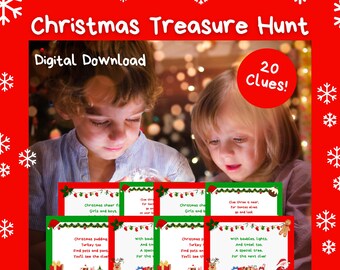 Kids Christmas Treasure Hunt Game | Printable | Kids Activity | Christmas Party Game | Kids Game | Holiday Scavenger Hunt | Xmas Activity