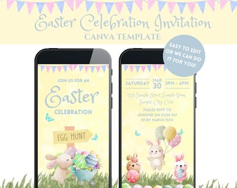 Easter Party Invitation | Easter Celebration Video Invitation | Egg Hunt Invitation | Easter Phone Invitation | Easter Mobile Invitation |