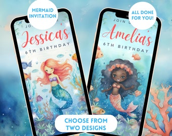 Mermaid Invite, Mermaid Party Invitation, Birthday Video Invite, Digital Birthday Invite, Birthday Party Video Invite, Girls Party, Mermaids