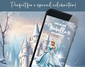 Princess Birthday Invitation, Birthday Invite, Princess Party Invitation, Frozen Birthday Invitation, Frozen Birthday Invitation Digital