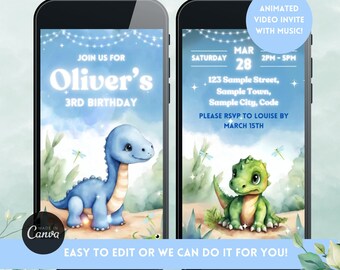 Dinosaur Birthday Party Invitation, Birthday Invitation, Kids Party Invitation, Dinosaur Theme Party Invitation, Boys Birthday