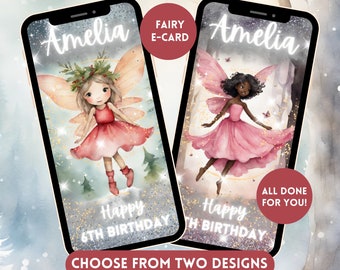 Fairy Birthday Card Video, Digital Birthday Card, Phone Birthday Card, Video Birthday Card, Birthday E-Card, Personalised Birthday Card