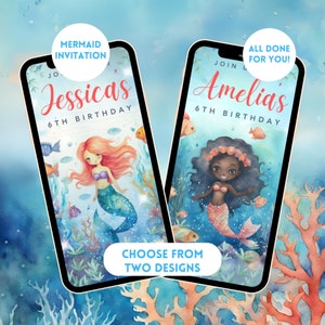 Mermaid Invite, Mermaid Party Invitation, Birthday Video Invite, Digital Birthday Invite, Birthday Party Video Invite, Girls Party, Mermaids