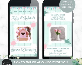 Housewarming Party Invitation, House Warming Invitation, New Home Party Invitation, Video Invitation, Housewarming Digital Phone Invitation