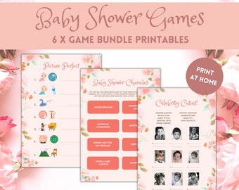 Blooming Baby Shower Games Bundle | Babyshower Games | Baby Shower Party Games | Digital Download Baby Shower Games | Baby Girl Baby Shower