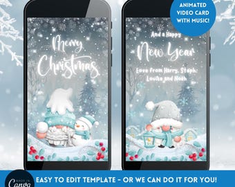 Christmas ECard | Digital Christmas Card | Mobile ECard | Holiday ECard | Personalised Christmas Card | Snowman Holiday Ecard