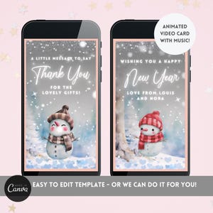 Digitale Weihnachts-Dankeskarte | Handy ECard | Video Dankeskarte | Personalisierte Weihnachtskarte | Süße Dankeskarte