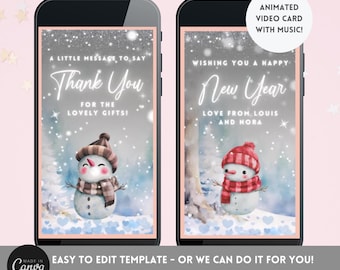 Digital Christmas Thank You Card | Mobile ECard | Video Thank You Card | Personalised Christmas Card | Cute Thank You Card