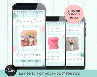 New Home Card Video, Animated New Home Card, Digital, New Home E-Card, Housewarming Card, New Home Congratulations, First Home