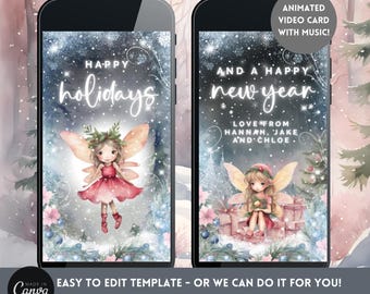 Holiday Greetings ECard | Video Holiday Card | Mobile ECard | Christmas E-Card | Personalised Card | Editable Christmas Card | Phone Video