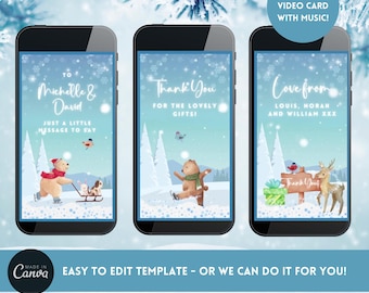 Digital Christmas Thank You Card | Mobile ECard | Video Thank You Card | Personalised Christmas Card | Cute Thank You Card