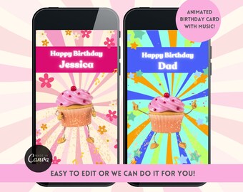 Dancing Cupcake Birthday Card Video, Funny Birthday Card, Digital Birthday Card, Birthday Card for Friend, Birthday Card for Dad, E-Card