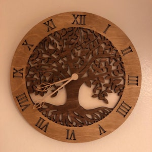 Tree of life wooden wall clock
