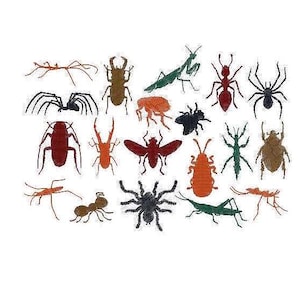Mega Set Insect Embroidery File for Embroidery Machines: Many Motifs & Sizes - Spider, Praying Mantis, Fly, Beetle, Tick, Ant