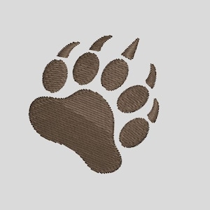 May include: Brown embroidered bear paw print design.