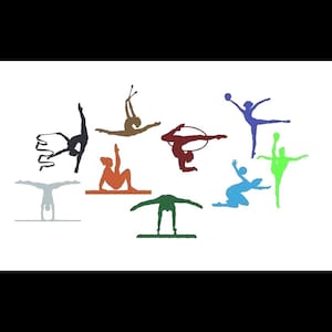 競技種目・体操・馬・平行棒・ボール・刺繍機用刺繍ファイルセット 刺繍デザイン 各3サイズ