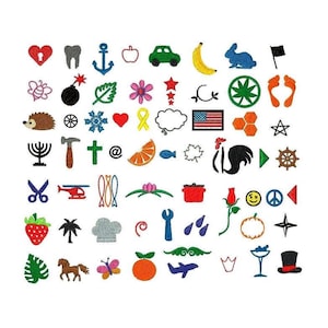 2) Extra-Mini 1-3 cm Mega Set Embroidery Design for Embroidery Machines: 61 Motifs