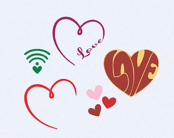 Set Valentine's Day Wedding Engagement LOVE Love Embroidery File for the Embroidery Machine Embroidery Design Many Sizes
