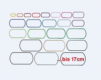 Aplicación de marco en 29 tamaños en cm. Archivo de bordado para la máquina de bordar. Bastidor de 3 cm a 17 cm.