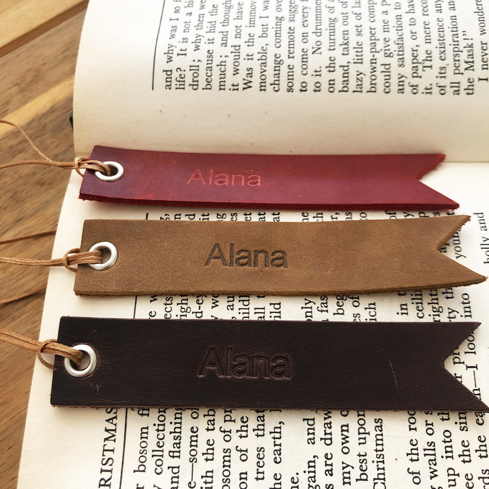Personalized Leather Bookmark, Custom Leather Bookmarks, Customized