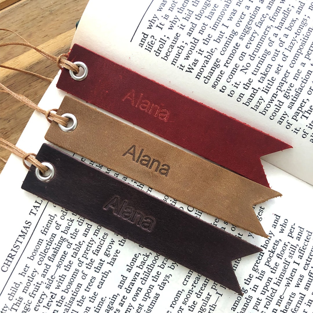 Personalized Leather Bookmark, Custom Leather Bookmarks, Customized