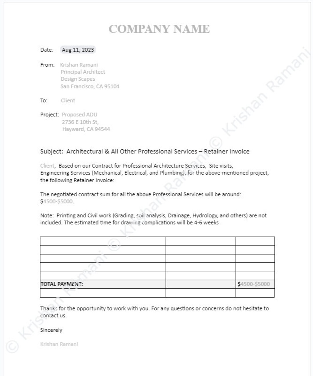 Retainer Invoice Template Etsy Retainer Invoice Template Etsy