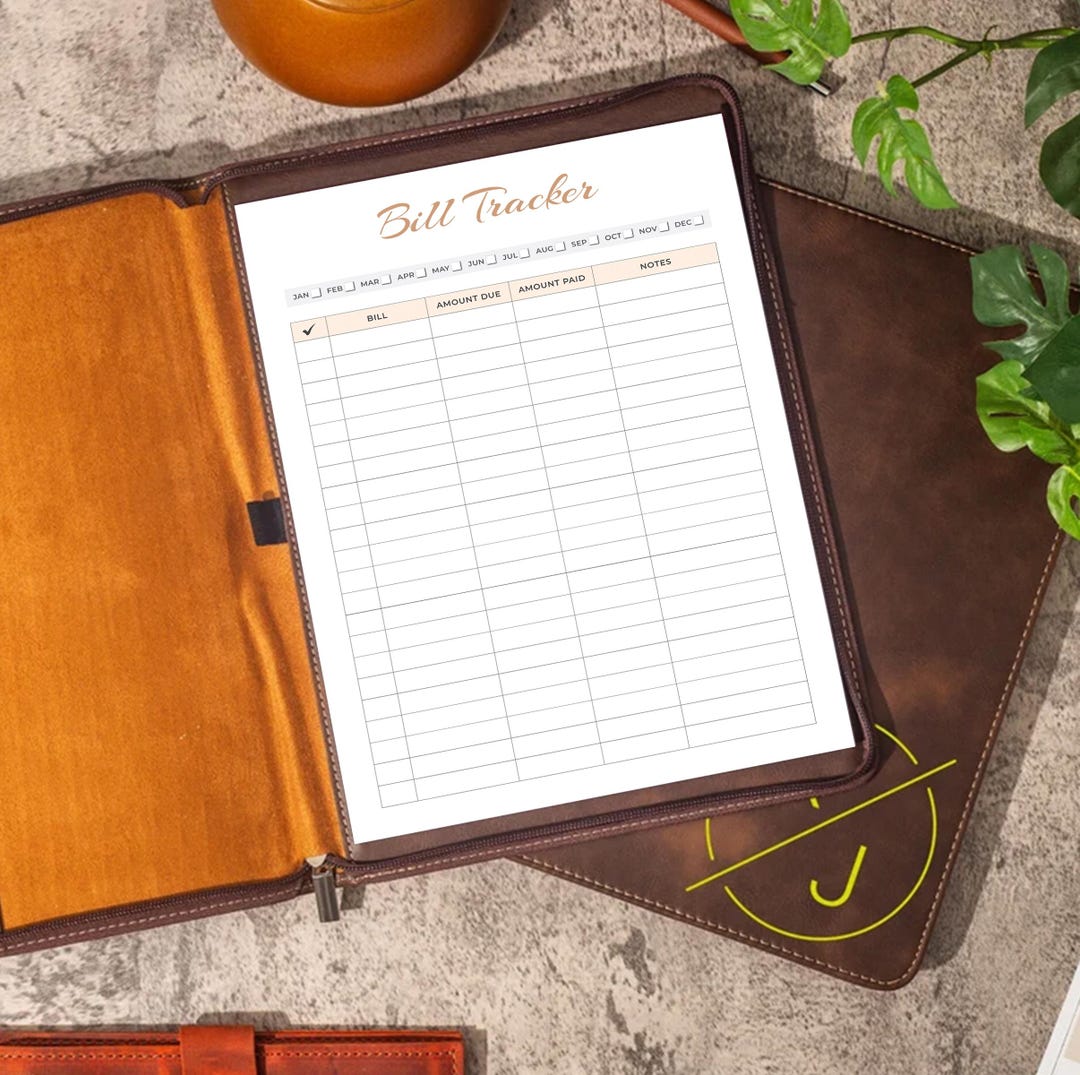 Printable Bill Tracker | Monthly Expense and Payment Log | Budget ...