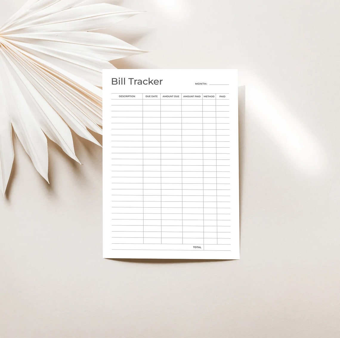 Bill tracker canva ms word bill tracker printable template bill
