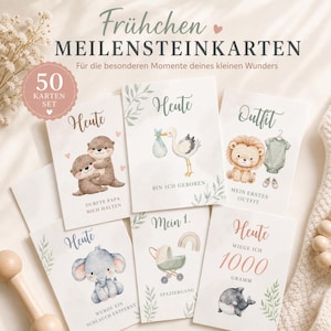 Frühchen Meilensteinkarten, 50 Stück, Baby Meilensteine für Frühgeborene | Frühes Wunder | Geschenk zur Geburt