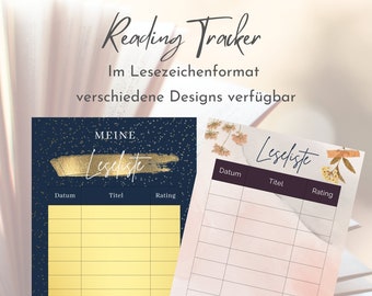 Reading Journal Bookmark Format | Reading List & Reading Tracker – Book Journal for Reviews