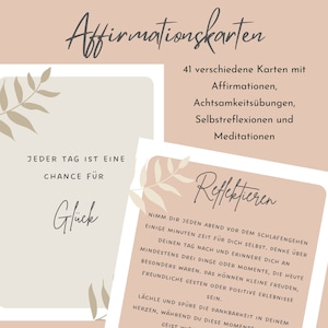 Affirmationskarten und Achtsamkeitskarten, DIN A6 Format, Selbstliebekarten, Geschenke, Mindfulness, Glückskarten und Spruchkarten, Übungen
