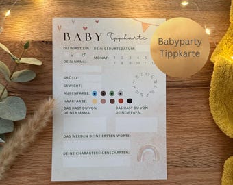 Baby Shower Tip Cards | Fill-in Cards & Wish Cards – Pregnancy and Baby Shower Gift A5
