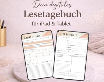 Digital reading journal for iPad & tablet – Book Journal with reviews and reading tracker | PDF Download