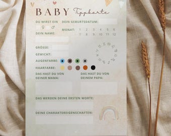 Baby Shower Suggestion Cards | Fill-in Cards & Wish Cards – Pregnancy and Baby Shower Gift A5