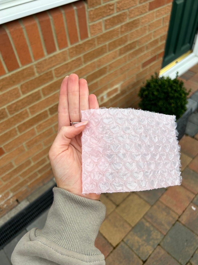 Pink Heart Bubble Wrap Walled Safe Packaging Pouches for Etsy UK