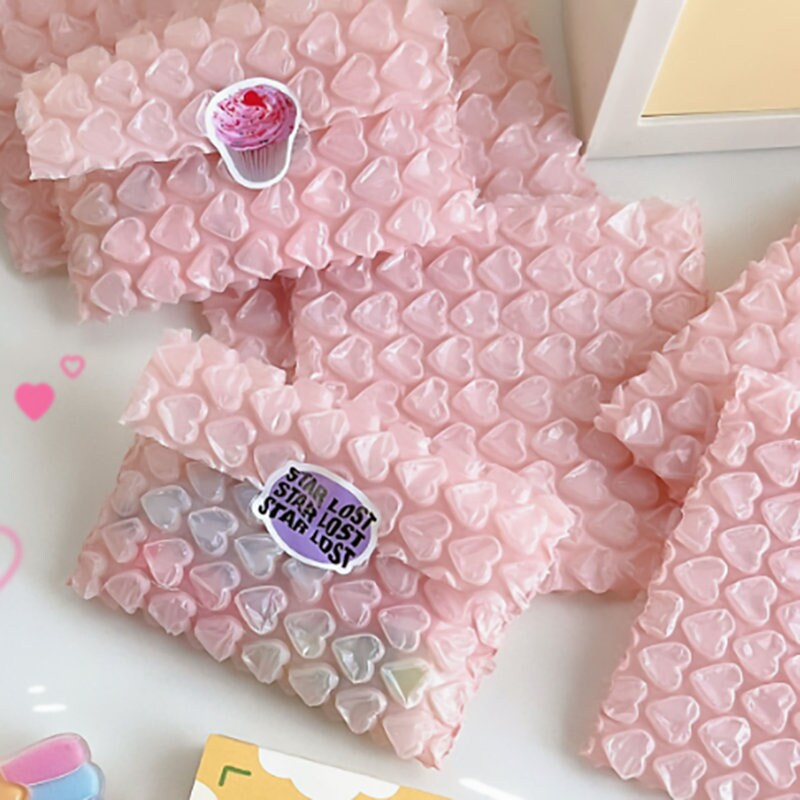 Pink Heart Bubble Wrap Walled Safe Packaging Pouches for Etsy UK