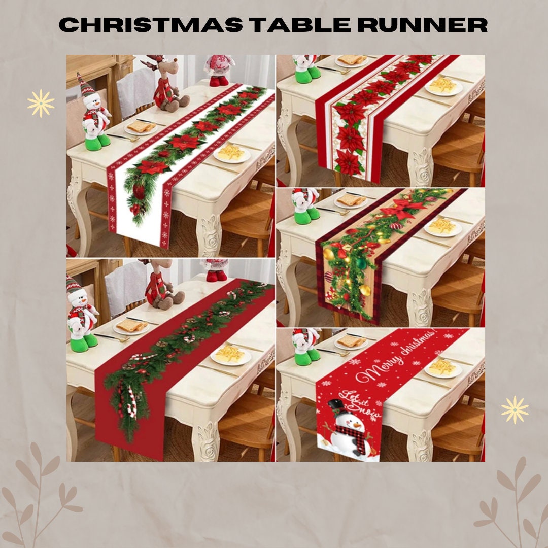 Christmas Table Runner Christmas Decoration Christmas Table Etsy