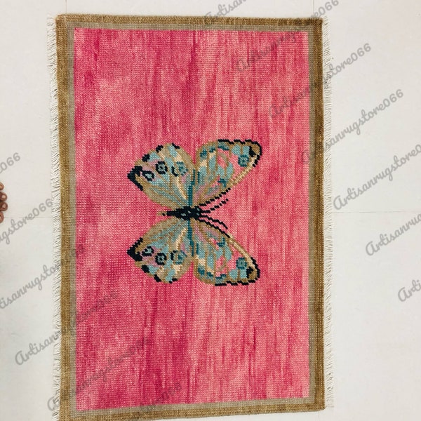 Pink Butterfly Rugs Butterfly Rug - Etsy