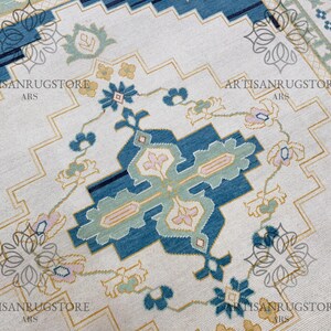 Muted Oushak Hand Knotted Rug Vintage style Rug Turkish Oushak rug 100 % Newzealand Wool Rug Hall Rug, Bedroom Rug | 8x10, 9x12 ARS - 0482
