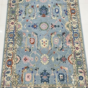 Muted Oushak Hand Knotted Rug Vintage style Rug Turkish Oushak rug 100 % Wool Rug Hall Rug, Bedroom Rug | 8x10, 9x12, 10x14 ARS - 214