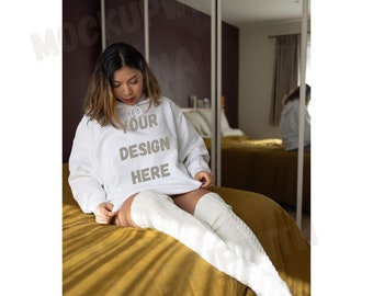 Gildan 18500,  Hooded Sweatshirt mockup, White Hoodie Mockup, Gildan Hoodie Mock up, Model Mockup Hoodie, Styled Hoodie mockup
