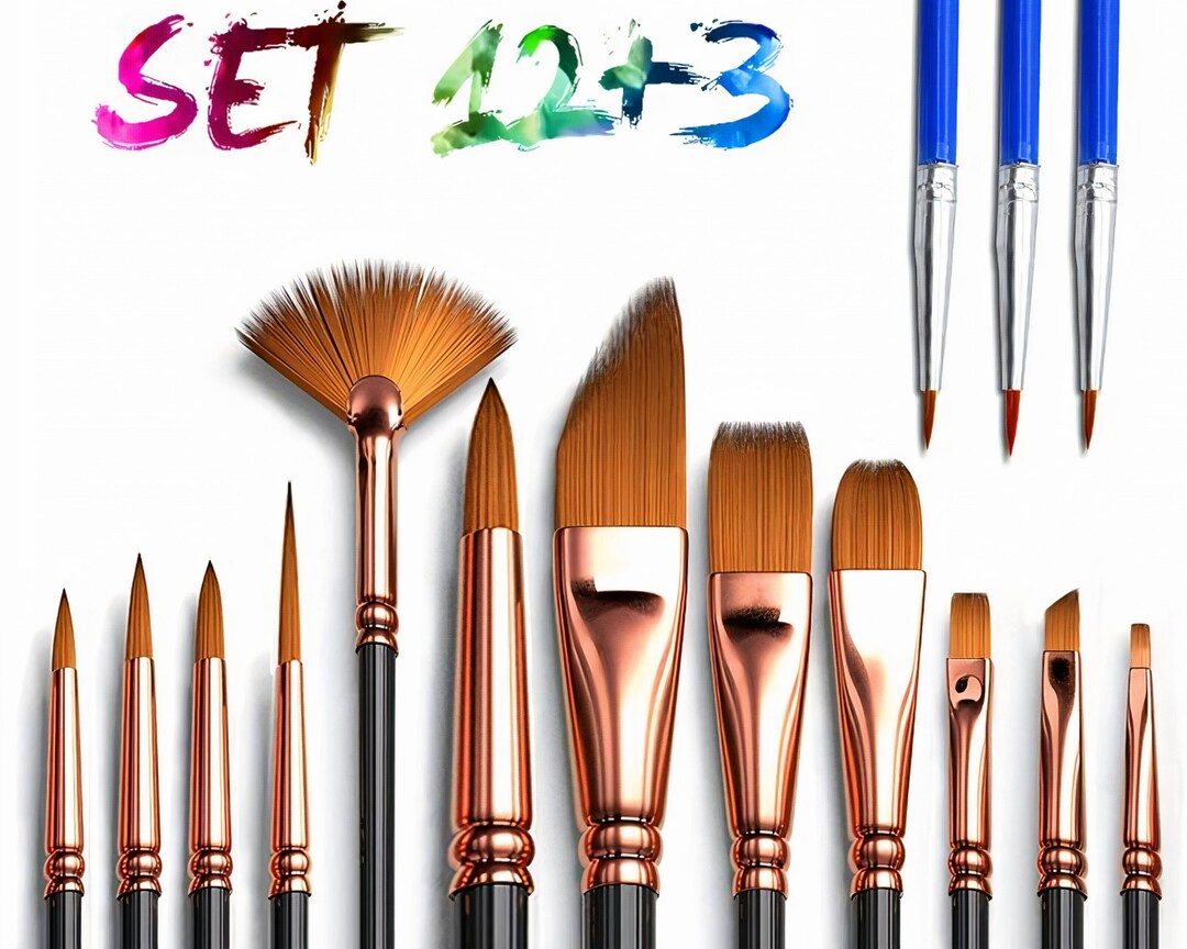15pack Artist Paint Brushes Oil Painting Watercolor Etsy