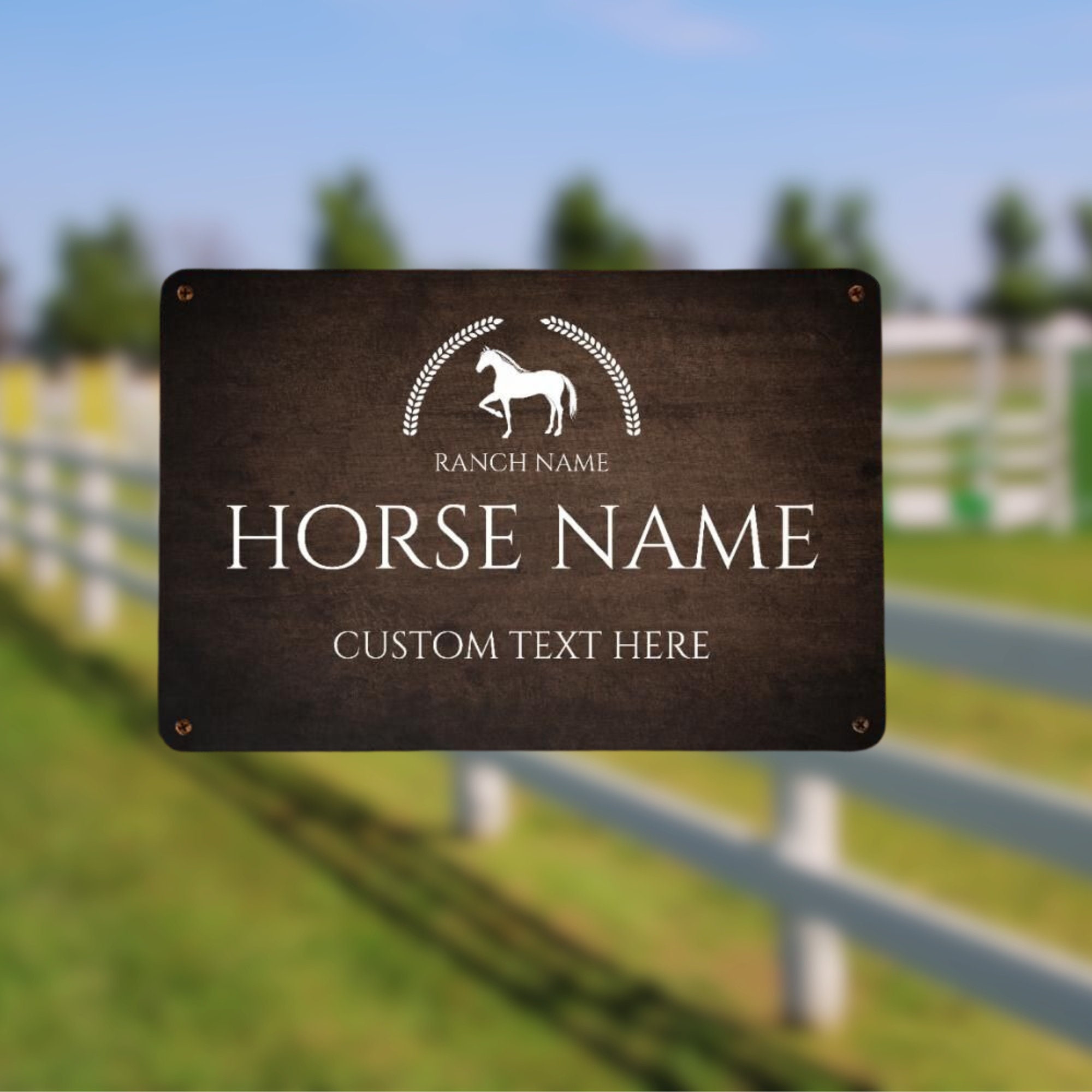 Stable Door Sign Horse Name Plate Personalized Horse Brown Name