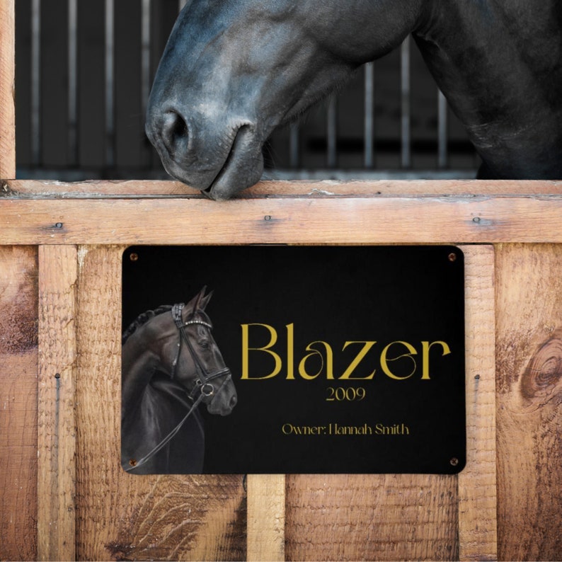 Custom Photo Horse Name Plate Personalized Horse Stall Name Sign Luxury