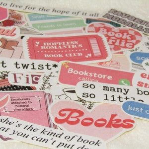 30 Pieces Kindle Sticker Pack, Bookish Reading Sticker Bundle, Book Journal Decor Decals, Gift for Readers, Aesthetic Bookshelf Decoration image 2