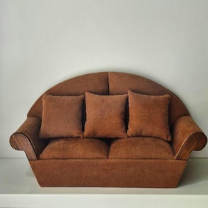 Handmade Doll Sofa for Blythe ,1:6 Scale, Fabric and  Wood, Miniature Furniture
