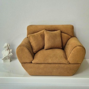 Miniature Doll Chair with Two Cushions – Handmade