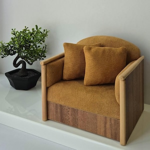 Miniature Doll Chair with Cushions – Handmade